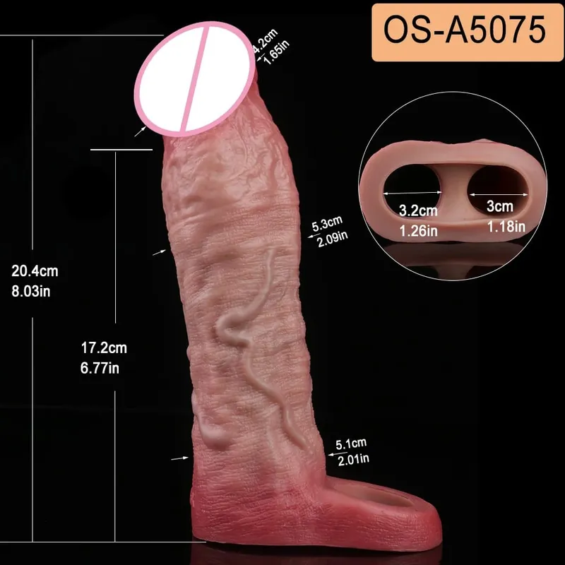 Close Head Realistische Penishülle Sexspielzeug für Männer Verzögerung der Ejakulation Dick Extender für Paare Sex Vergnügen Sexshop — image 28