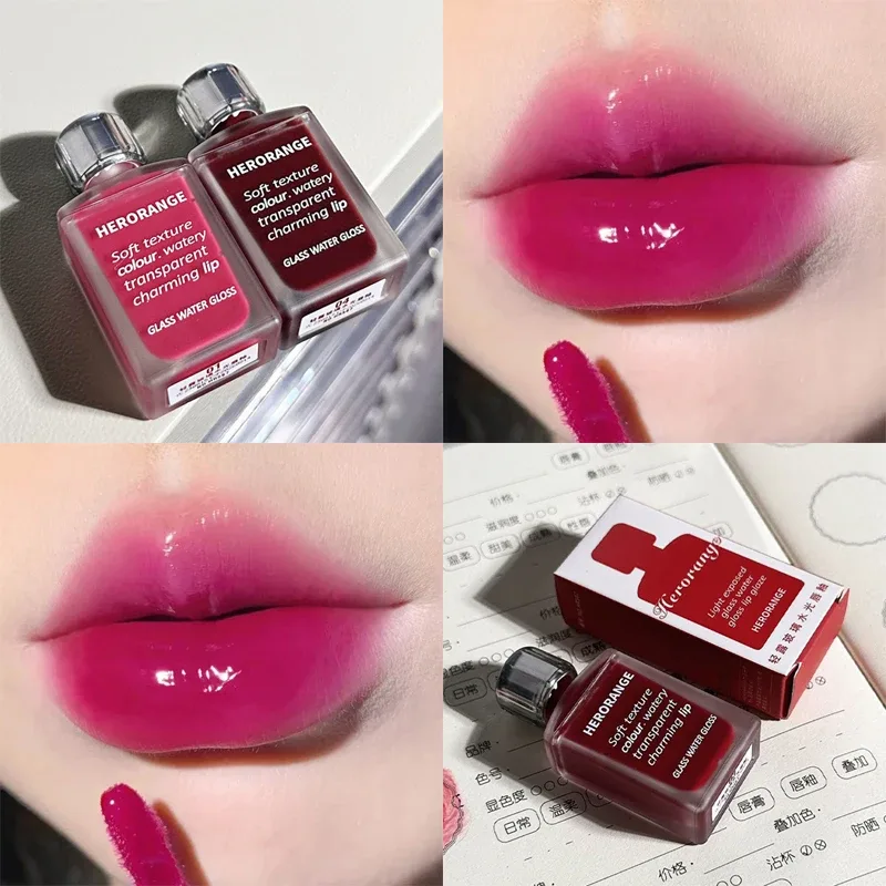 Water-Glow Mirror Lip Gloss Long Lasting Moisturizing Hydrating Lip Tint Makeup Skin-Brightening Lipstick Korean Women Cosmetic — image 10
