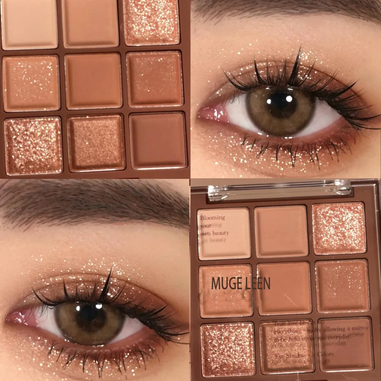 Nine-color chocolate eye shadow plate earth color pearlescent matte glitter fine without makeup — image 2