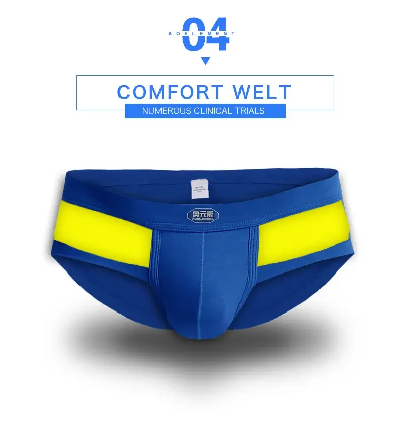 3PC Men's briefs U convex Modal briefs Men's sensible pouch sports wicking sweat breathable mid-waist shorts