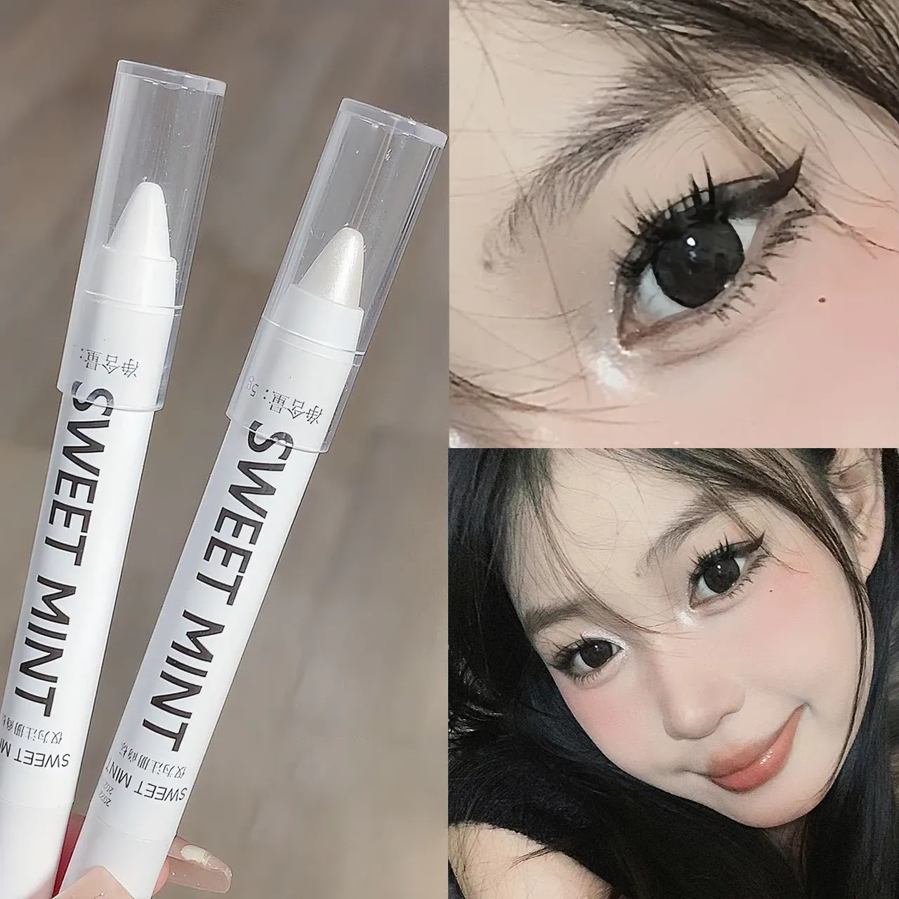 White Eyeliner Shiny Glitter Eyeshadow Stick Eyeliner Pen 13 Colors Matte Blue Purple Pink Eye Liner Makeup Brighten Silkworm — image 4