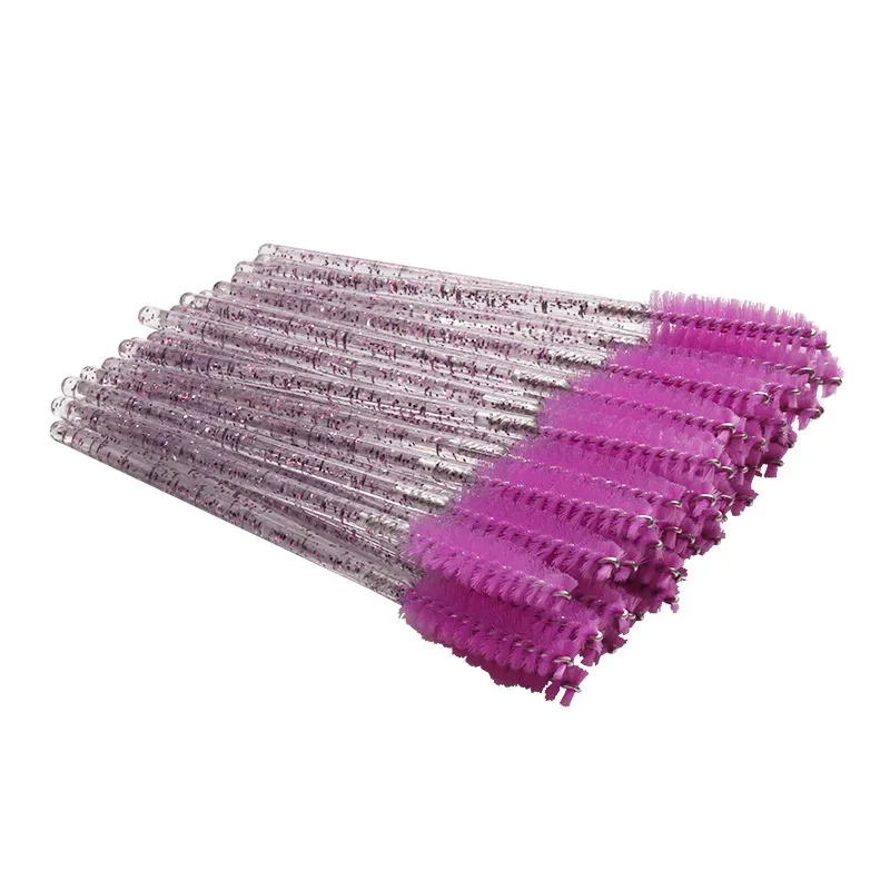 50Pcs/Pack Disposable Micro Eyelash Brushes Mascara Applicator Wand Brushes Comb Eye Lashes Brush Makeup Tools Gold Handle