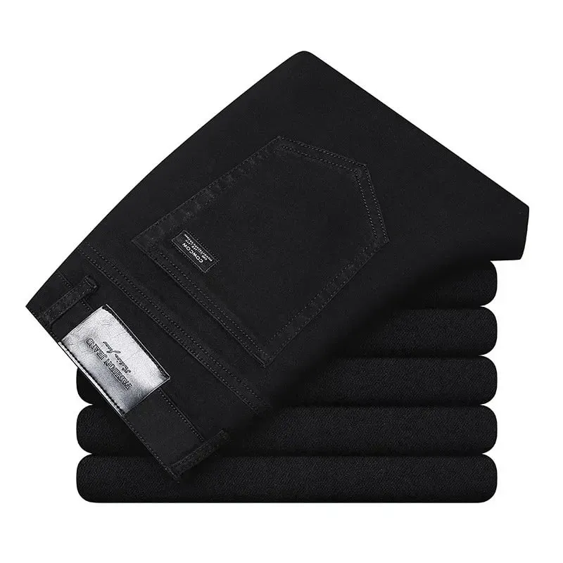 2026 Straight Regular Blue Slim Fit Stretch Denim Trousers Spring Autumn Men Classic Jeans Business Fashion Men's Smart Jeans