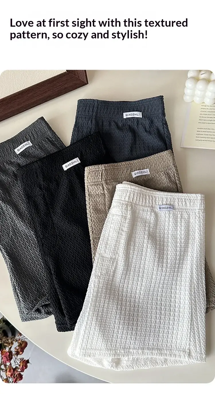 Celana Pendek Boxer Jacquard Sutra Es Pria Baru, Longgar dan Bernapas, Ukuran Besar, Potongan Persegi, Pakaian Dalam Pria Sederhana Kasual Rumah