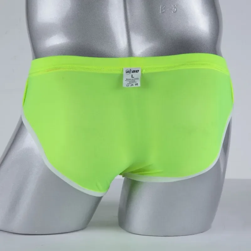Men's Erotic Briefs Elephant Nose Open Sheath Bikini Gay Sexy Thin Ice Silk Penis Bulge Separate Elastic Quick Dry Sports Tangas — image 11