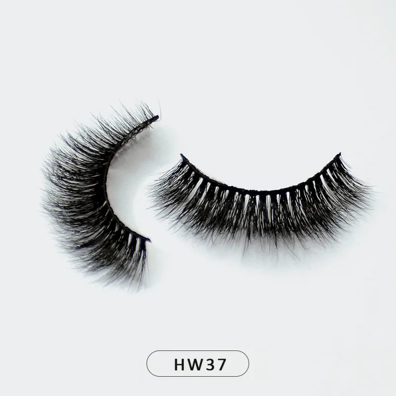 Dropshipping 10-15mm 3D Real Mink Handmade Crossing Lashes Individual Strip Thick Lash Fake Eyelashes with free paper boxes — image 10