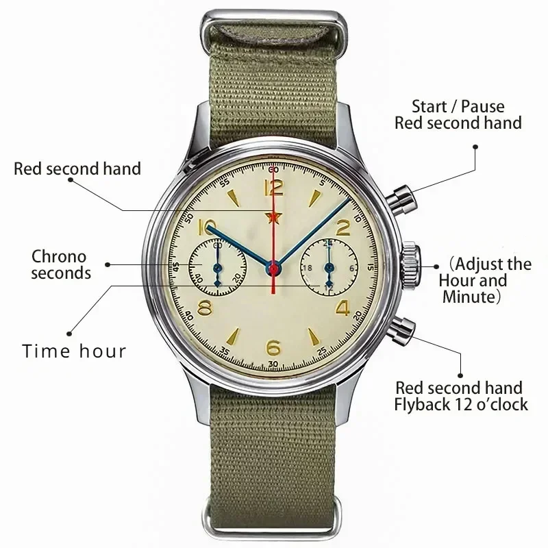 2026 New Men's Watches 1963 Pilot Automatic Watch 42mm Waterproof Retro Quartz Chronograph Vintage Dress Watch Relojes
