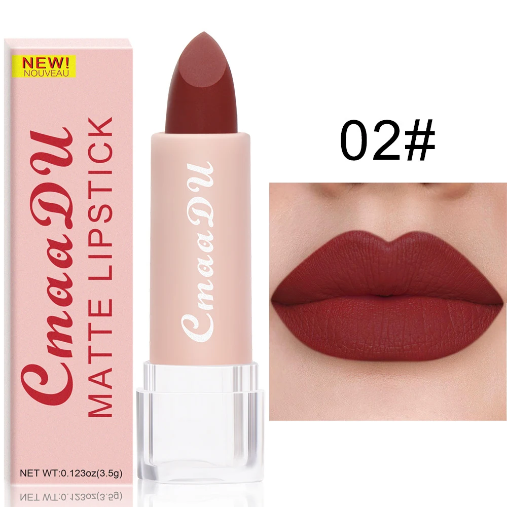 Matte Nude Pink Velvet Lipstick Milk Silky Texture Lips Stick Lasting Waterproof Matte Lipsticks Sexy Red Lipstick Korean Makeup