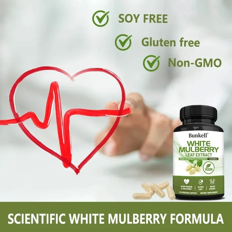 White Mulberry Leaf Extract 1000mg - 120 Capsules White Mulberry Leaf Non-GMO Gluten-Free Supplement High Strength & Potency — image 4