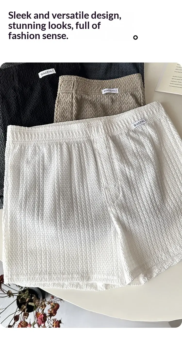 Celana Pendek Boxer Jacquard Sutra Es Pria Baru, Longgar dan Bernapas, Ukuran Besar, Potongan Persegi, Pakaian Dalam Pria Sederhana Kasual Rumah