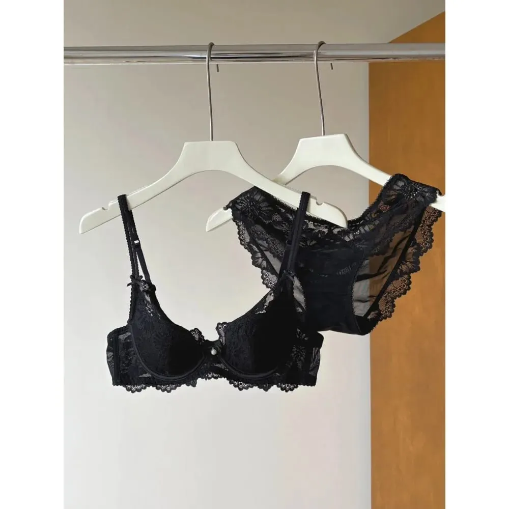 Lilla blonde bh kvinder fransk sexet broderi Blød bøjle minimizer Push Up Anti slap lingeri bh 32‑38 — image 3