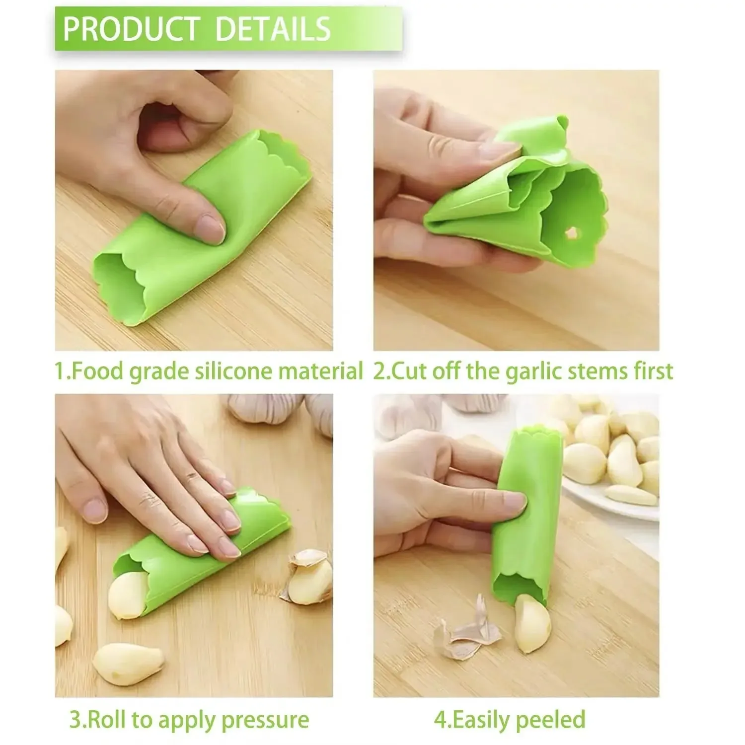 Practical Faster Silicone Garlic Peeler Upgrade Roll Tube Garlic Peels Garlic Cloves in Seconds Peeler Kitchen Tool Gift — image 4