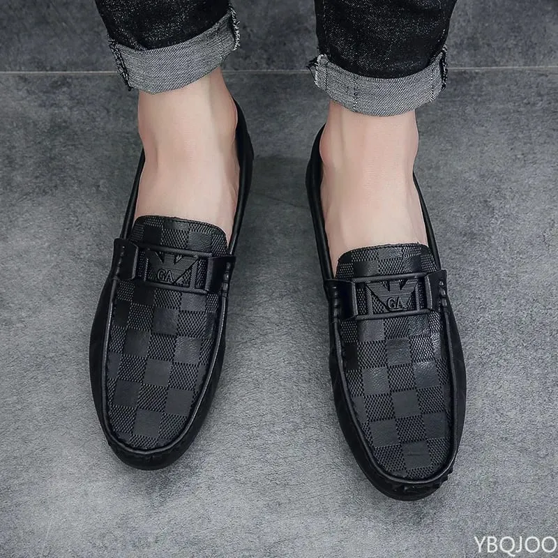 Men's Casual Shoes with New British Style Checkered Design Flat Anti Slip Cover They Are Suitable for Lazy Men's Shoes Sneakers — image 2
