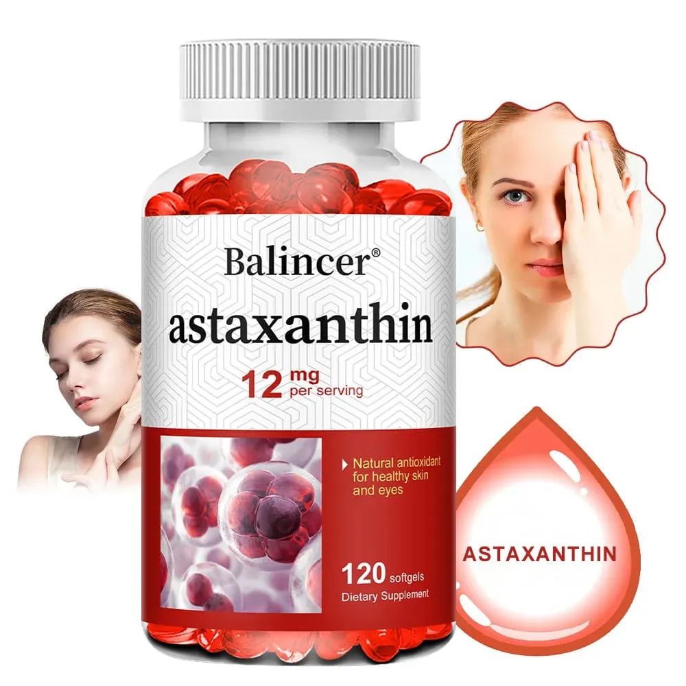 Astaxanthine – Soutient la santé de la peau des yeux. Antioxydant. Convient pour le soutien alimentaire des articulations, du système immunitaire du cerveau et du cœur. — image 1