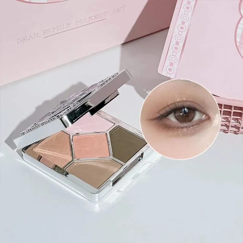 ART VALUE 7PCs Multipurpose Makeup Sets Include 3 Matte Lip Mud 1 Pressed Powder 1 Blush 1 Eyes Palette And Necklace Cosmetics — image 5