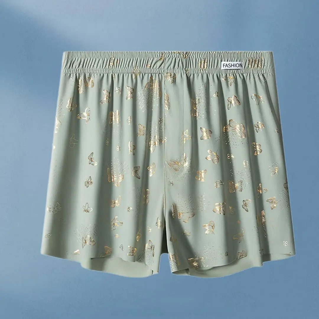 4 Parça Kelebek Baskı Erkek Kişiselleştirilmiş Aro Pantolon, Bol ve Nefes Alabilen Günlük İç Giyim, Erkek Moda Boxer Şort — image 6