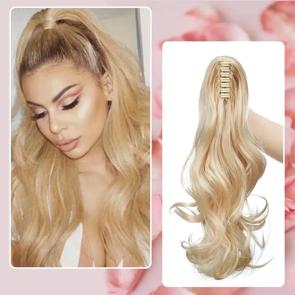 18" Ponytail Extension Synthetic Claw Clip in Hairpiece Curly Wavy Ponytail Hair Extensions Long Pony Tail Hairpiece for Women — image 10