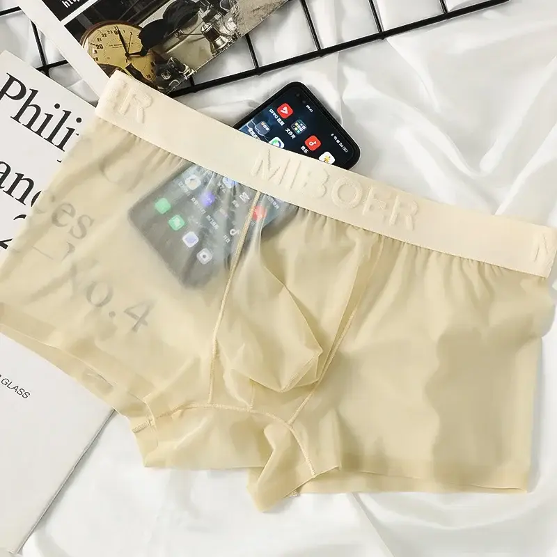 Mens Underwear Breathable Mesh Boxer Shorts Low Waist Boxers Breathable Mesh Classic Panties — image 7