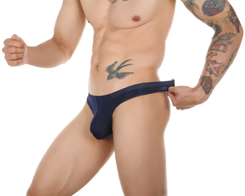 Sexy Men's Thongs Underwears Ultra-thin Thong G Strings Pouch Ice Silk Tanga Hombre Sexy Gay Underpants Breathable Briefs Men