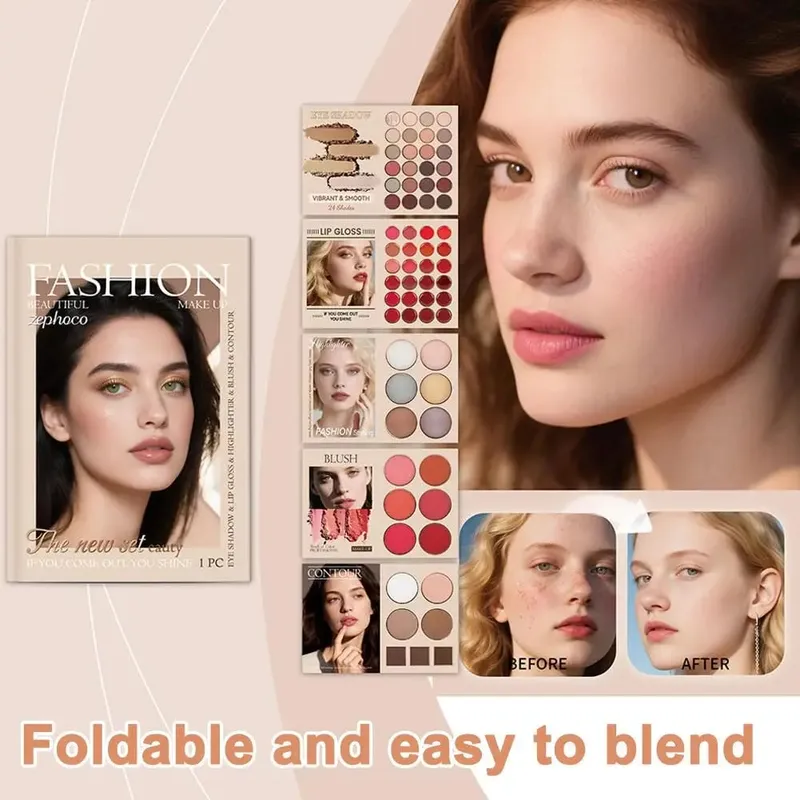 Multi-layered Beauty Book Palette 67 Colors Makeup Eyeshadow That Combines And Contouring Highlighter Color Rich Blush N4A4 — image 6