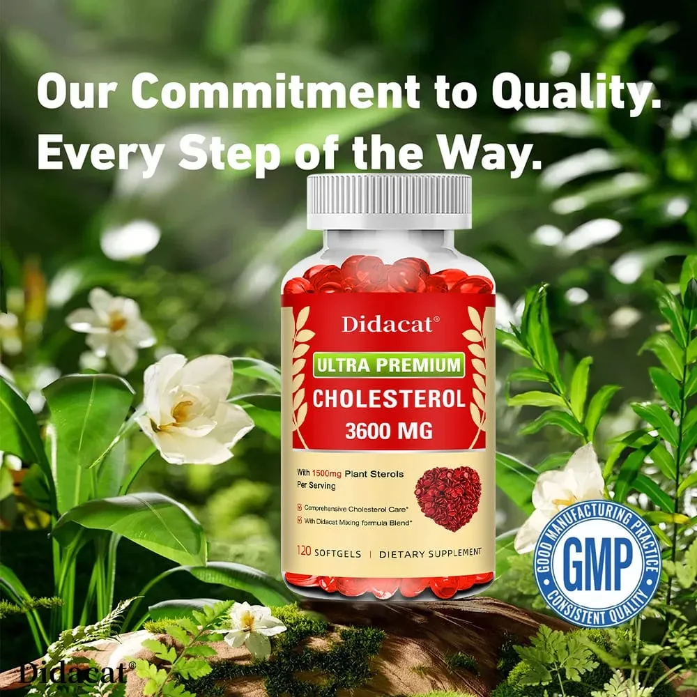 Cholesterol Supplements with Niacin Red Yeast Rice Bergamot Omega-3 & Garlic Advenced Absorption Formula 30/60/120 Softgels — image 4