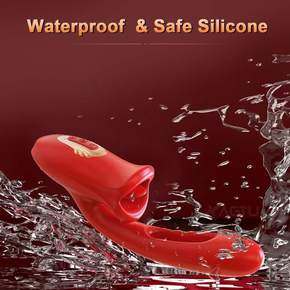 Tapping Flapping Vagina Dildo Vibrator for Women Bitting Oral Tongue Licking Clit Sucker Clitoris Stimulator Sex Toy for Women