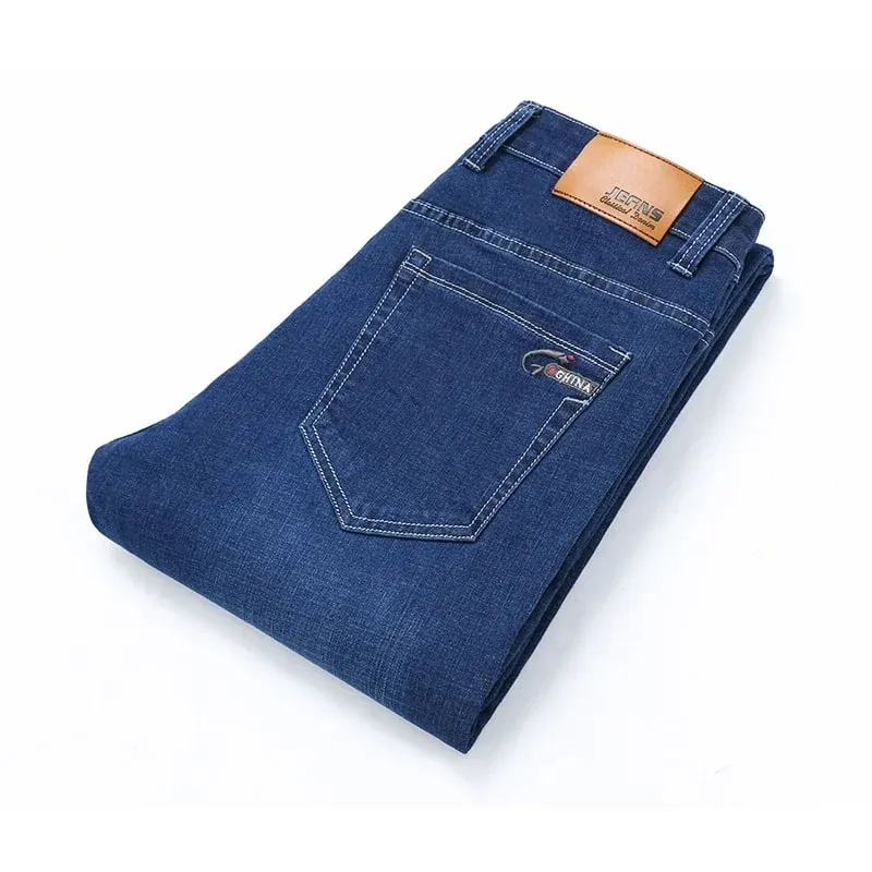 2025 vår höst, raka jeans, jeansbyxor för män, klassisk stil Business Stretch Casual byxor Stor storlek 40 42 44 46 — image 10