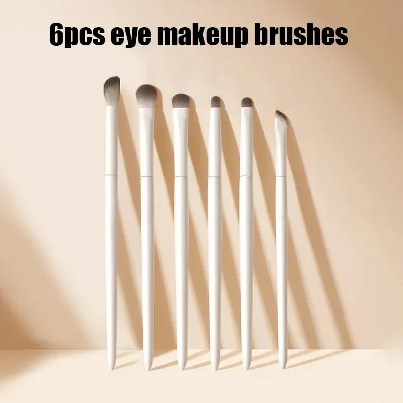 5/6/8/10pcs Natural Eye Makeup Brushes Set Detalye Eyeshadow Brush Makeup Brush White Ultra Soft Eyeshadow Eyeliner Makeup Tool — image 10