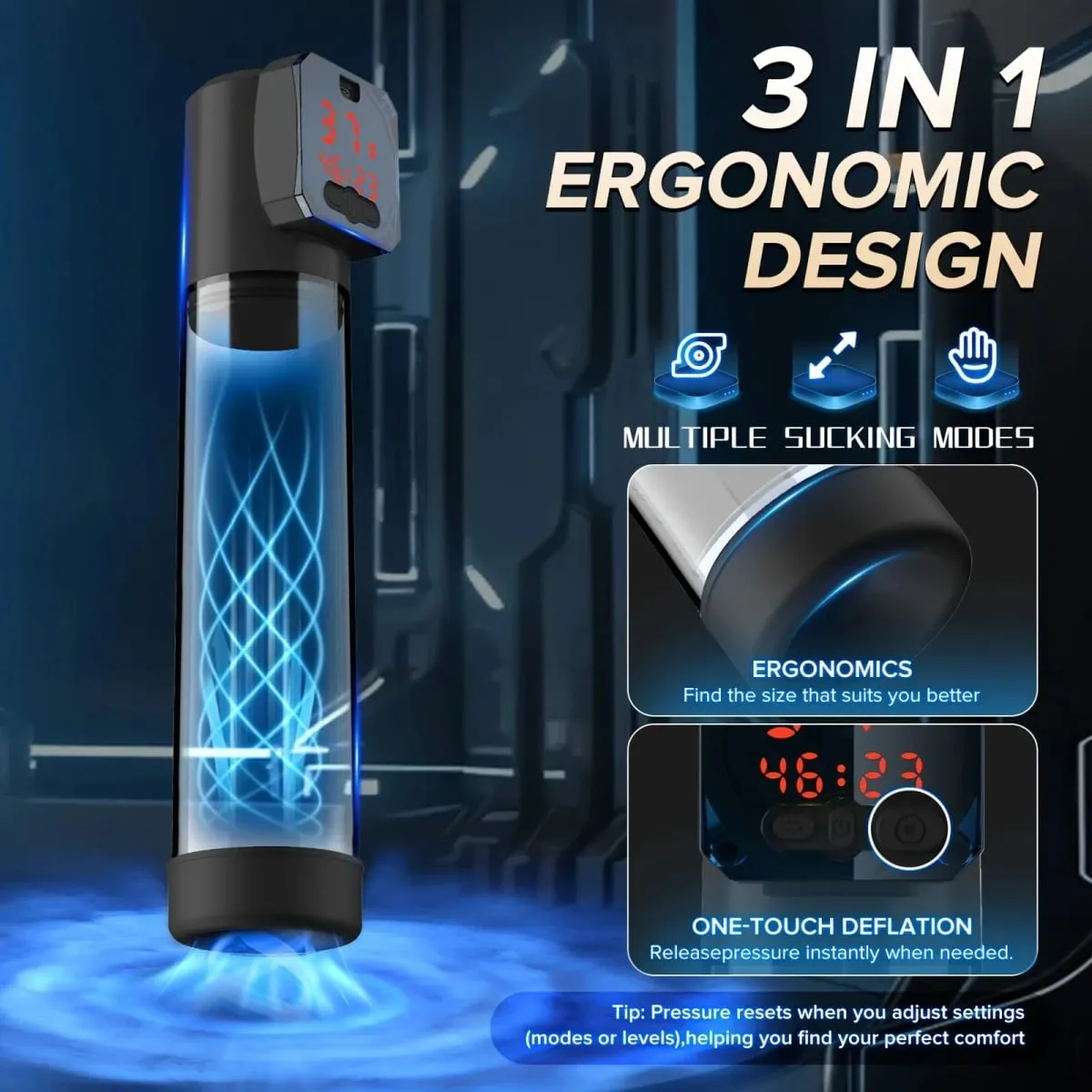 Electric Male Masturbators Penis Pump Vacuum Suction Vibrator 5 Suction 6 Training Mode Waterproof Digital Display Adult Sex Toy