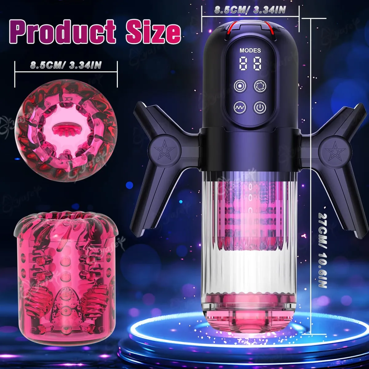 التلقائي تلسكوبي تدوير مص الذكور اللسان الاستمناء مع مقبض LCD القضيب مضخة جيب كس الكبار الجنس لعب للرجال 18 — image 6