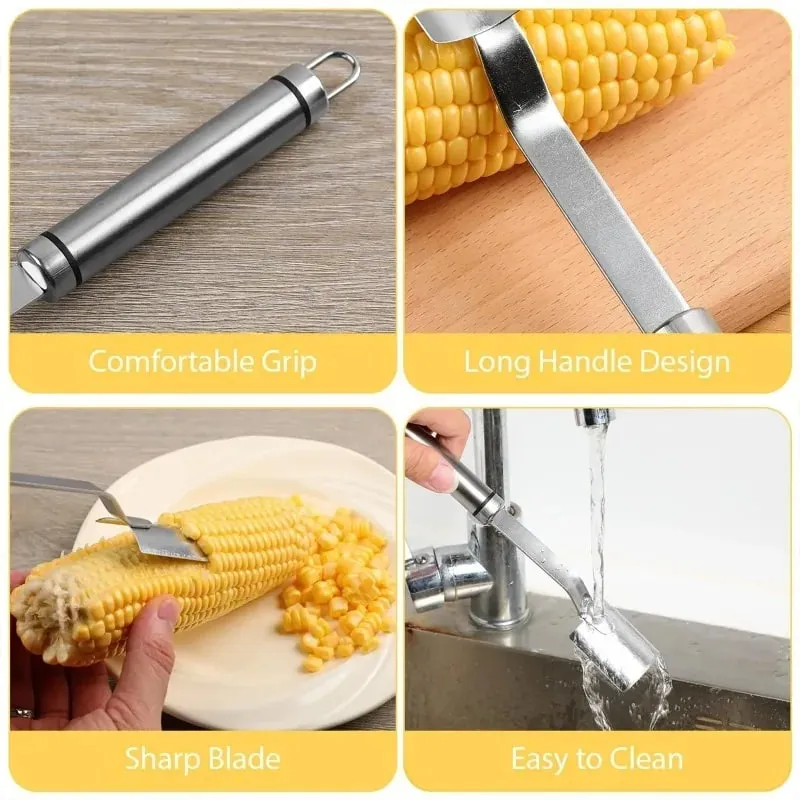 Stainless Steel Corn Peeler Serrated Corn Peeler Corn Cob Planer Thresher Cutter Kitchen Fruits And Vegetables Gadgets — image 3