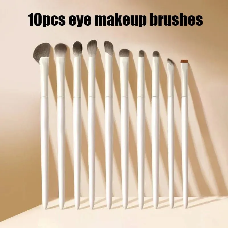 5/6/8/10pcs Natural Eye Makeup Brushes Set Detalye Eyeshadow Brush Makeup Brush White Ultra Soft Eyeshadow Eyeliner Makeup Tool