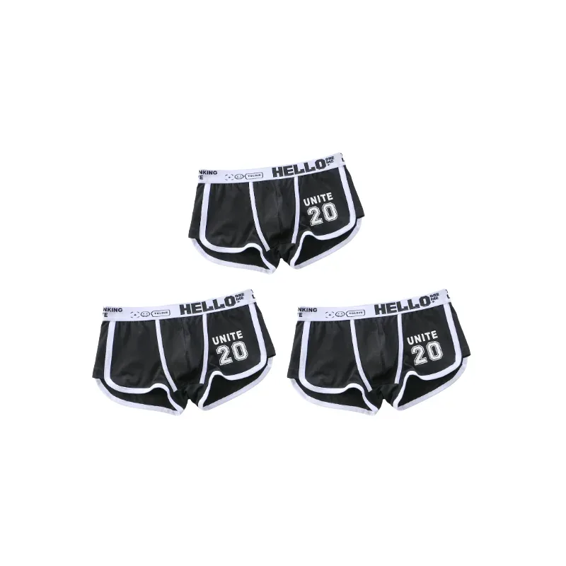1/3pcs Men Underwear Sports Boxer Shorts Cotton Solid Color Sexy Panties Fashion Breathable Comfortable Underpants Man U Convex — image 35