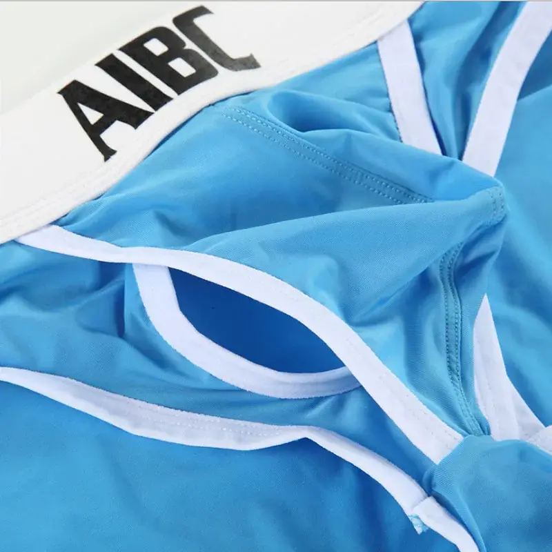 Mens Ice Silk Underwear Open Front Pouch Bulge Low Rise Briefs Sexy Underpants Comfortable Panties for Men — image 11