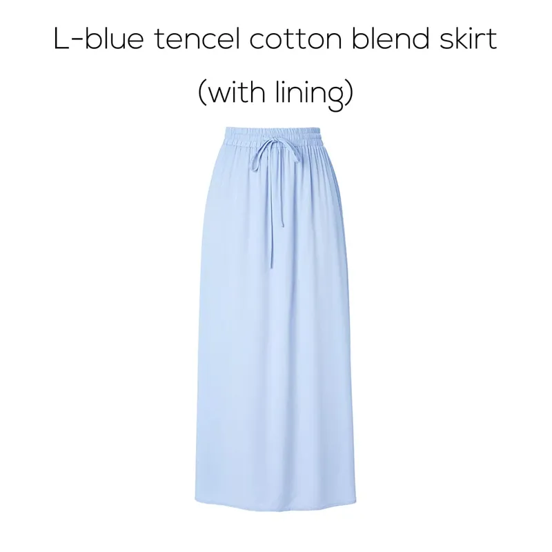 AP 2025 Spring and Summer Women Turn-down Collar Tee Soft Lady Cotton Blend Skirt Comfortable Casual — image 13