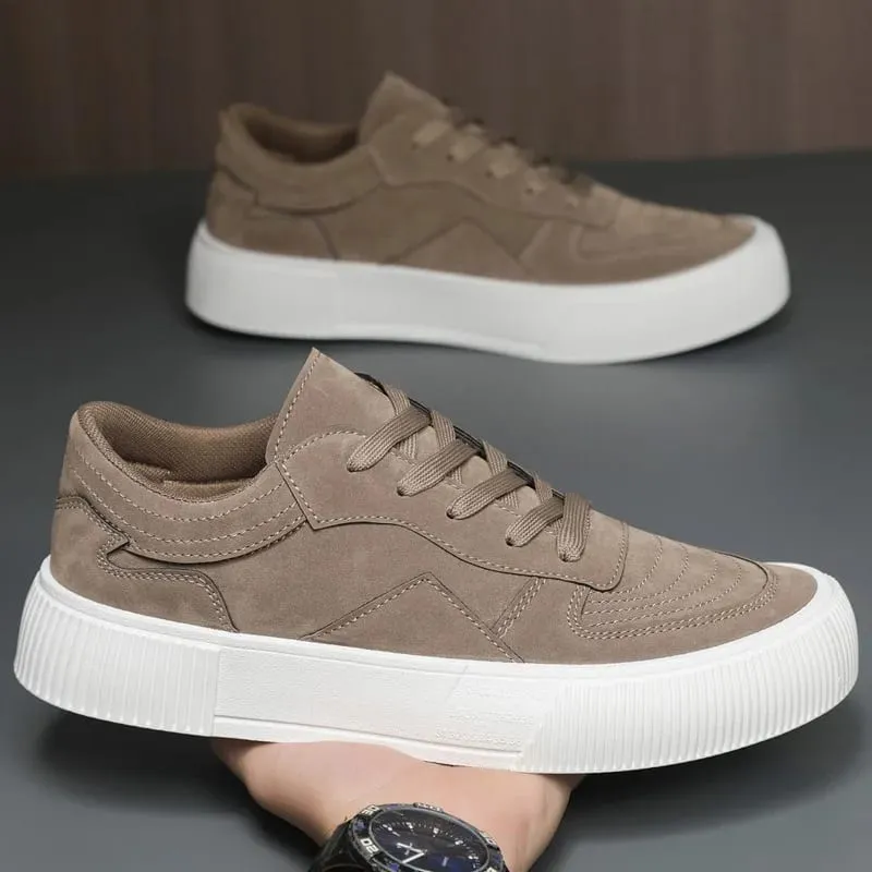 Men's Vulcanized Shoes Fashion Casual Sneakers Lace Up Platform Shoe High Quality Suede Casual Shoes for Men Sneakers Man Shoes