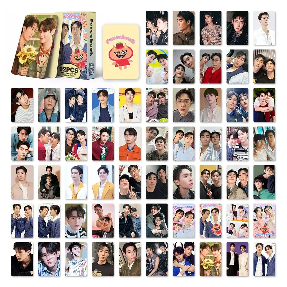 92PCS Forcebook Thai Star Photo Cards Set with Stickers - Force & Book LOMO Collectible Cards for Scrapbook & Fan Support