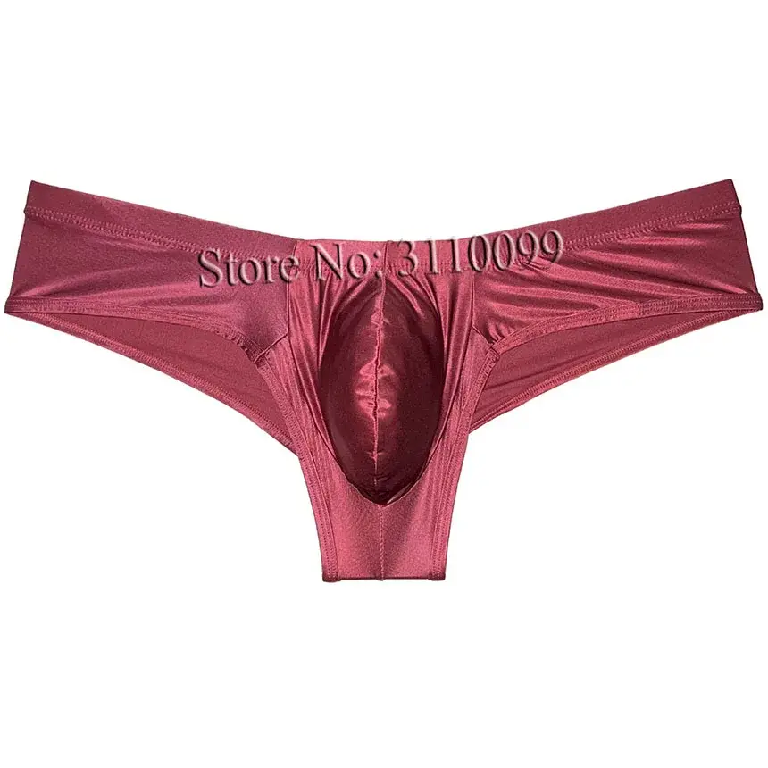 Men's Shiny Silk Mini Bikini Boxer Briefs Underwear Enhance Pouch Bikini Boxers — image 7