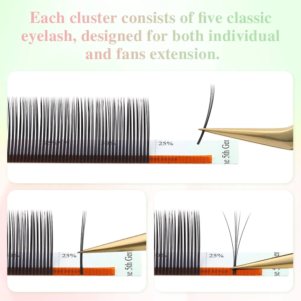 Bouquet Eyelash Extensions 5D Russia Volume Spike Anime Effect Flower Shape for Eye Beauty