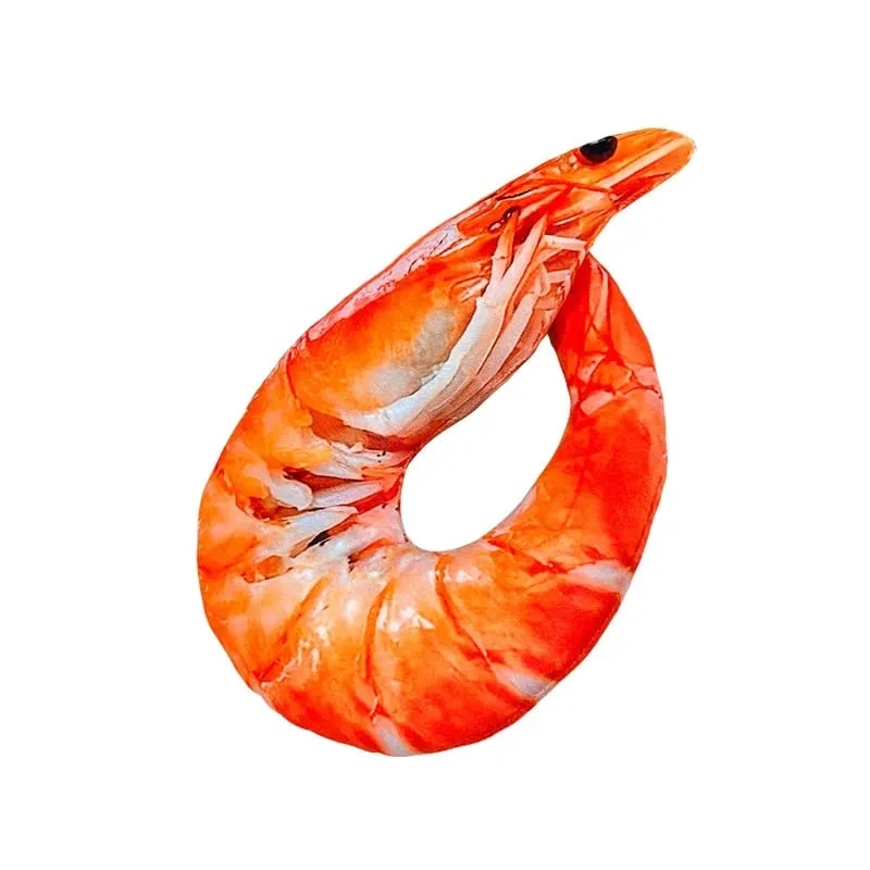 Bantal Leher Udang Lucu Bantal Perjalanan Berbentuk U Lembut Lembut Bantal Leher Simulasi 3D untuk Tidur Siang Kantor Pesawat Mobil — image 11