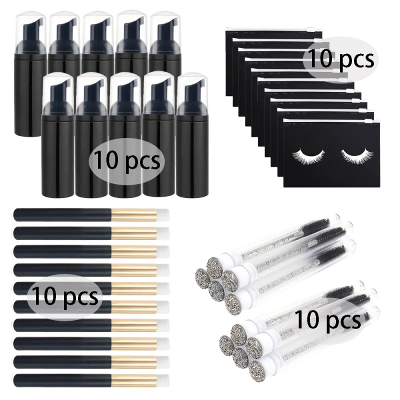20/40 ks 60ml plastové plnitelné nepropustné lahvičky s prázdnou pumpičkou na řasy Sada cestovního dávkovače mýdla na mýdlo na make-up — image 15