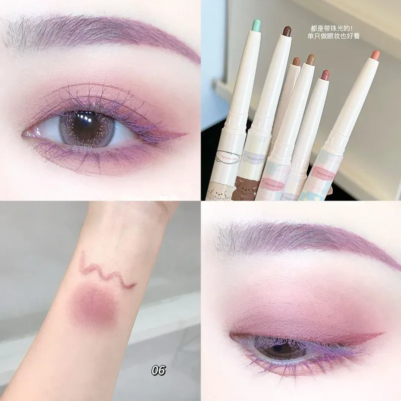 Perlglanz-Trauben-Eyeliner-Gel mit Pinselmischung, seidig glatt, Teebraun, Rosa, liegend, Seidenraupe, wasserfest, Eyeliner-Stift, Make-up — image 8