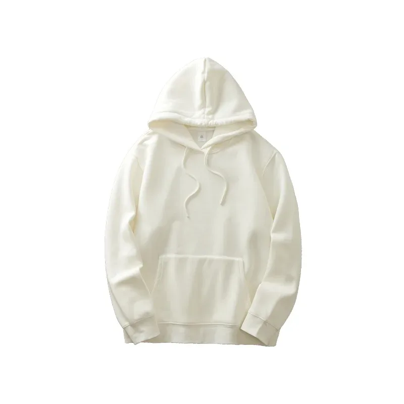 Casual Hooded Shirt for Men Winter Ticken Solid Color Loose Basics Fleece Hoodies Long-Sleeve Sweatshirt Men's Clothing — image 16
