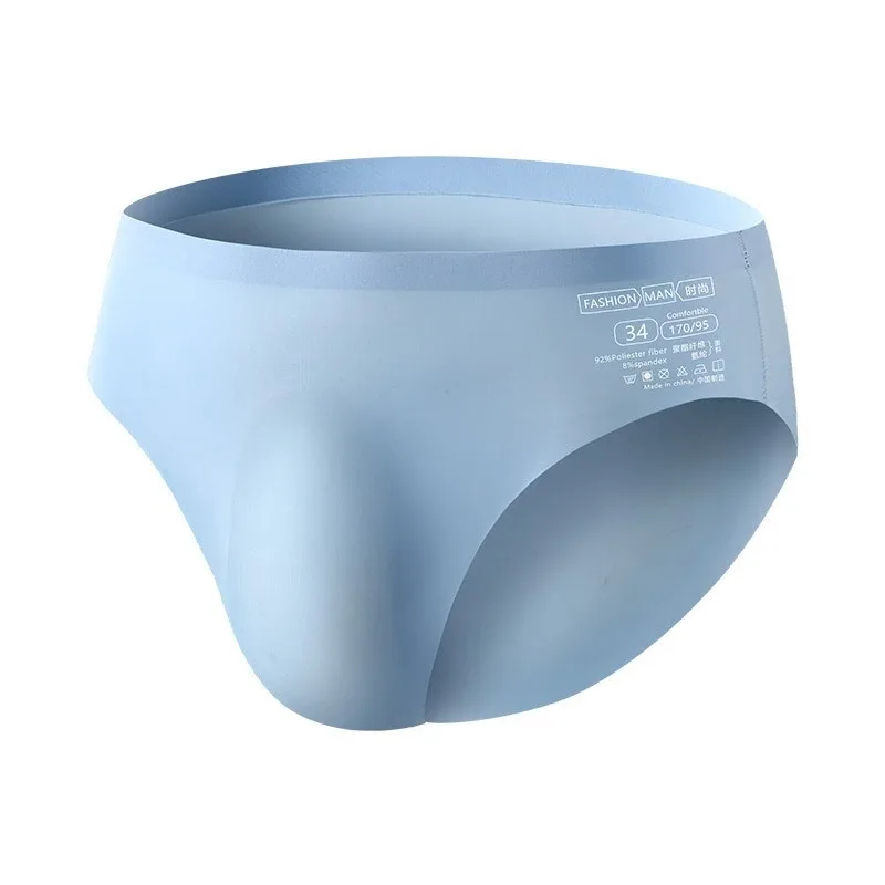 Men's Ice Silk Seamless Briefs Summer New Ultra-thin Transparent Sexy Quick-drying Trendy Breathable Underwear Panties — image 13