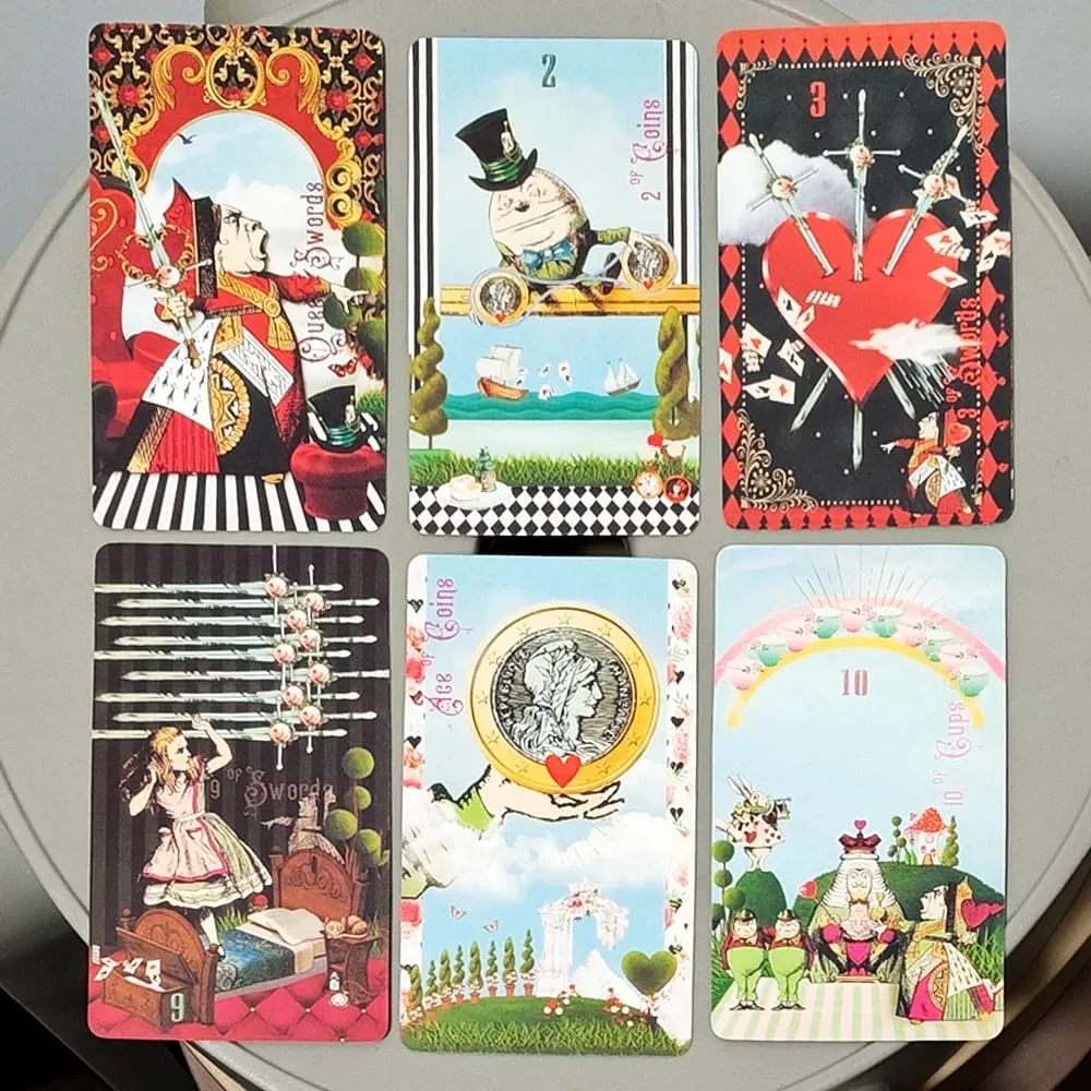 Alice au Pays du Tarot : Un voyage fantaisiste de 78 cartes dans le terrier du lapin – Jeu de tarot classique 10,3*6 cm — image 6