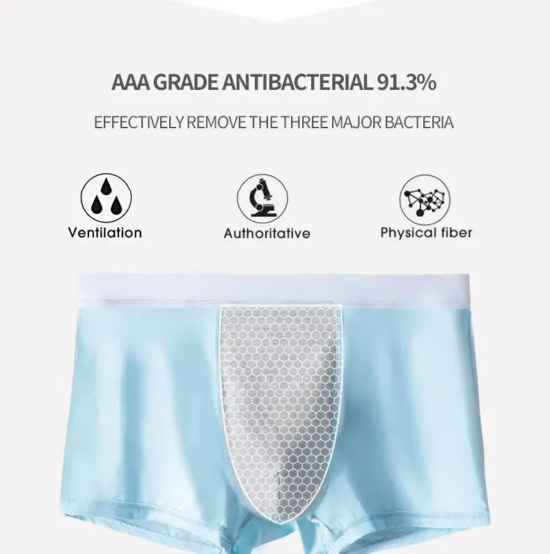 MiiOW 4Pcs Lot Men Boxer Shorts Graphene Antibacterial Ice Silk Underwear Man Boxershorts Seamless Breathable Male Panties L-5XL — image 4