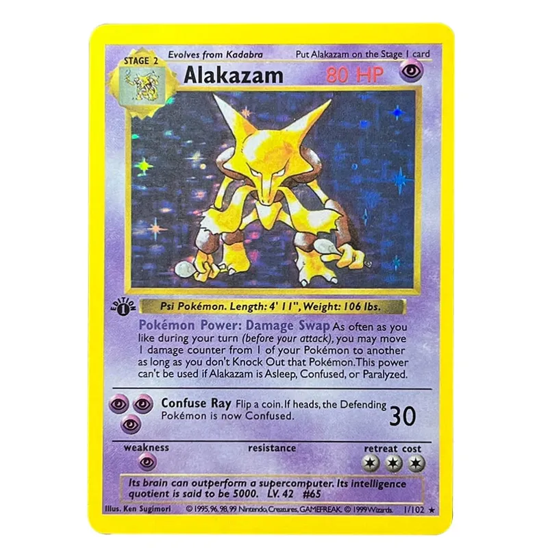 PKM Foil Cards Charizard Blastoise Venusaur Alakazam Mewtwo Zapdos Raichu 1996 1st Edition Game Collection PTCG Proxy Cards — image 5