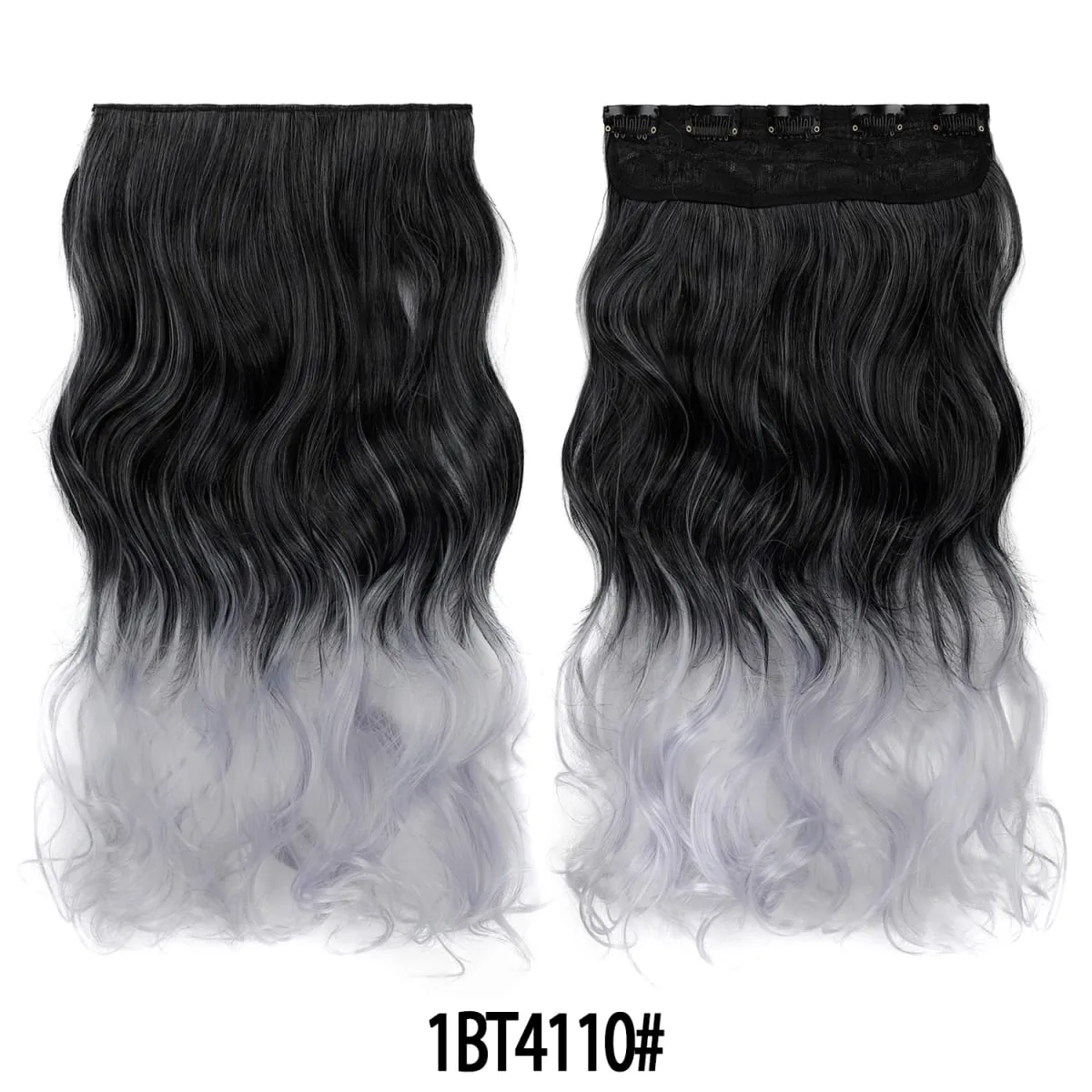 Jeedou One Piece 5 Clips Wavy Ombre Clip In Hair Extensions Long Water Wave Συνθετικά Σγουρά Μαλλιά Κομμάτι Rainbow Χρωματιστά Μαλλιά — image 20