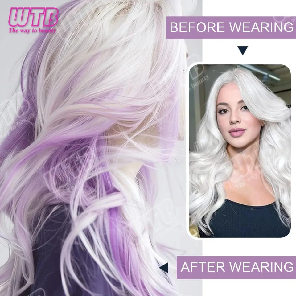 Peluca sintética de 60 cm, extensión de cabello coloreado estilo Clip BB con cable láser, adecuada para que mujeres y niñas la usen en días festivos y fiestas — image 3