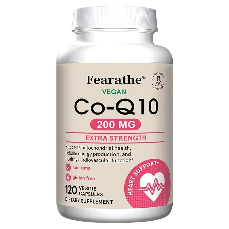 Fearathe CoQ10 200 Mg Capsules - Coenzyme Q10 Supplement Antioxidant Heart Health and Energy Production — image 8